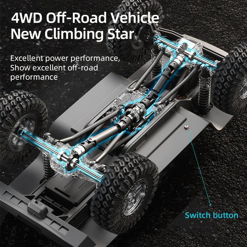 JJRC C8818 1/18 Scale RC Crawler Car - 4WD Off-Road Remote Control Vehicle with Proportional Cyber Shell | Perfect for Rock Crawling, Trail Adventures & Backyard Driving