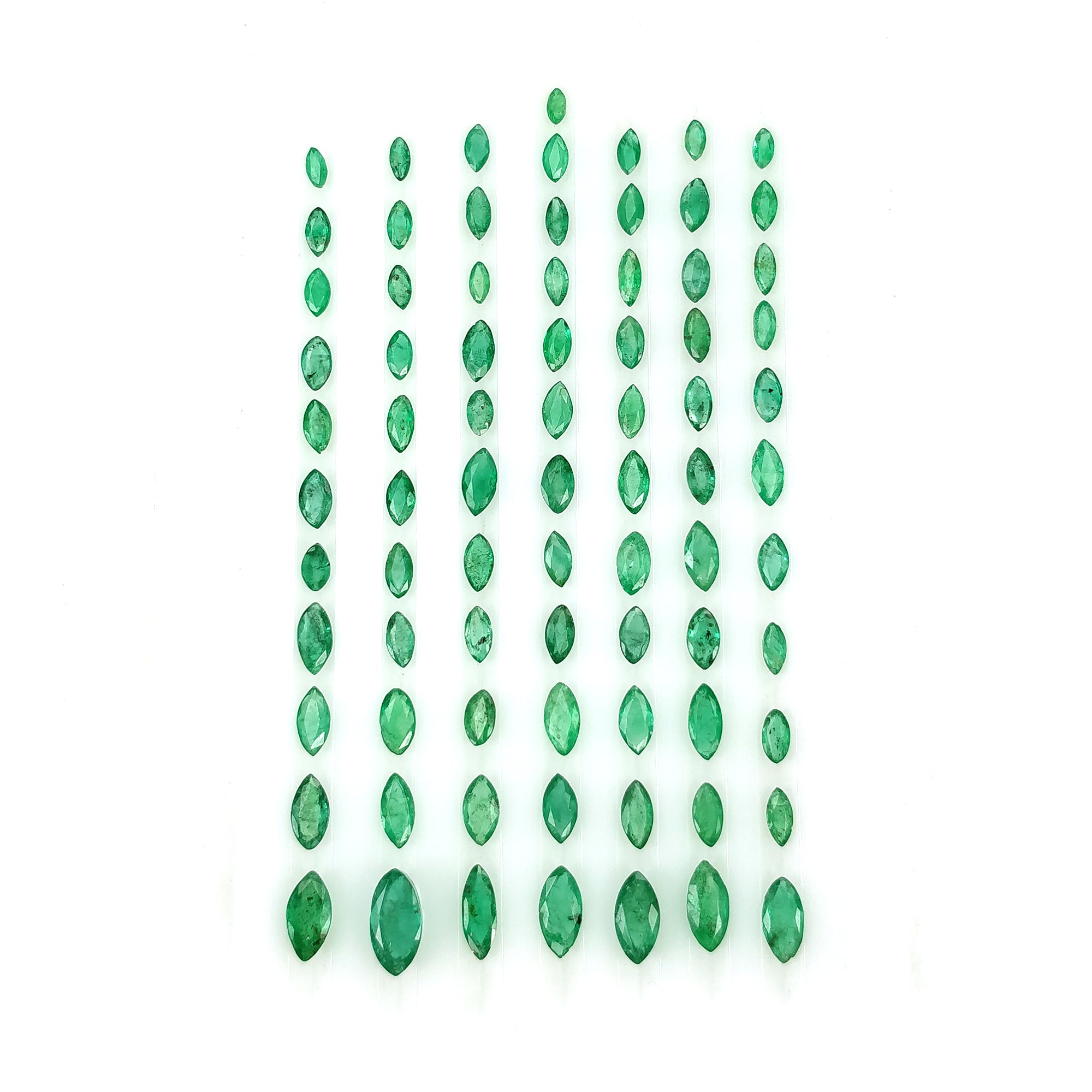 Natural Untreated 7.55ct Green Emerald Gemstone - Marquise Cut (3mm, 7x3.5mm) - 78pcs for Jewelry Making, Engagement Rings & Luxury Gifts