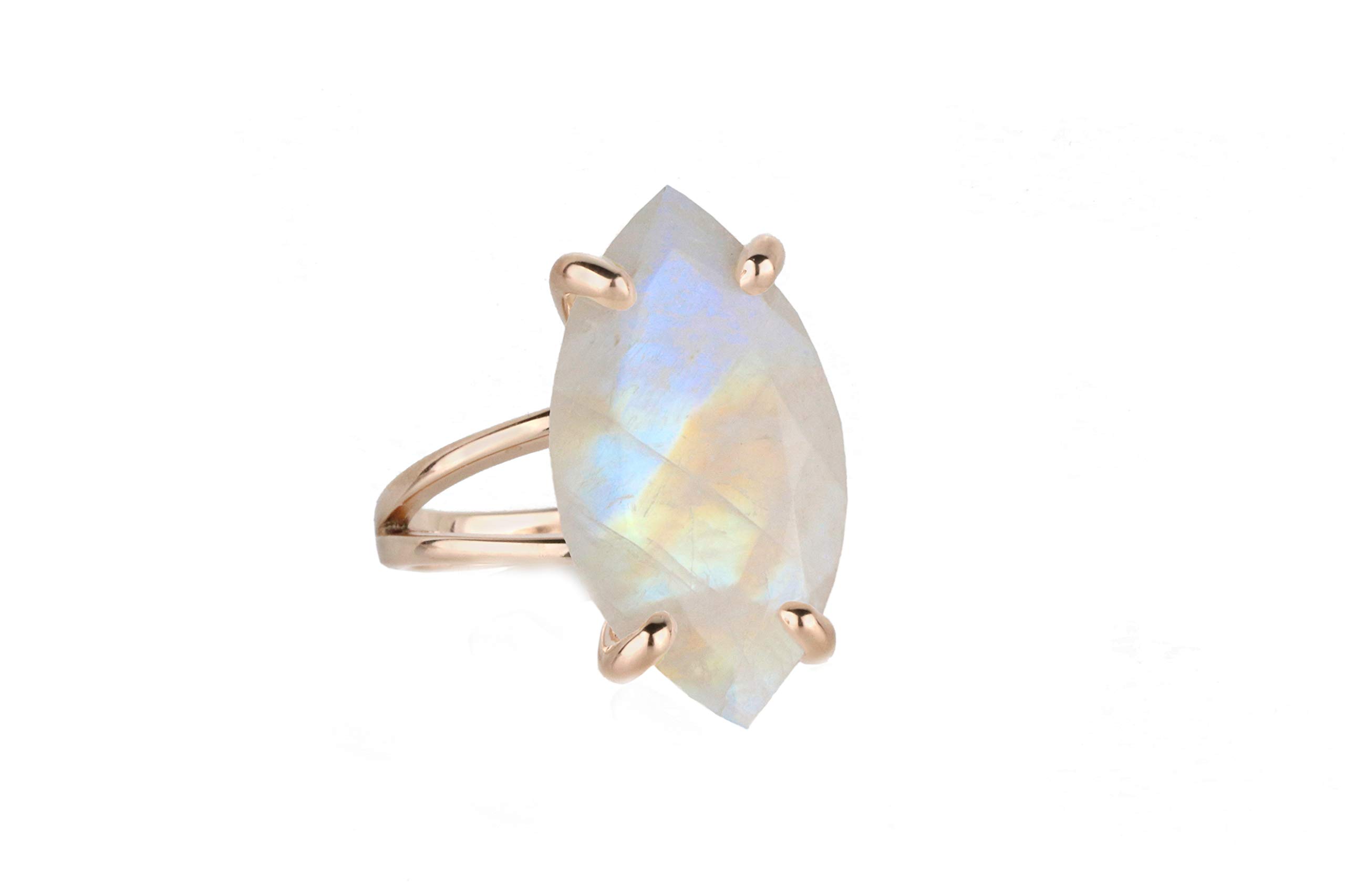 Moonstone Silver Ring for Women - Handmade Bohemian Jewelry | Birthstone & Statement Ring for Everyday Wear