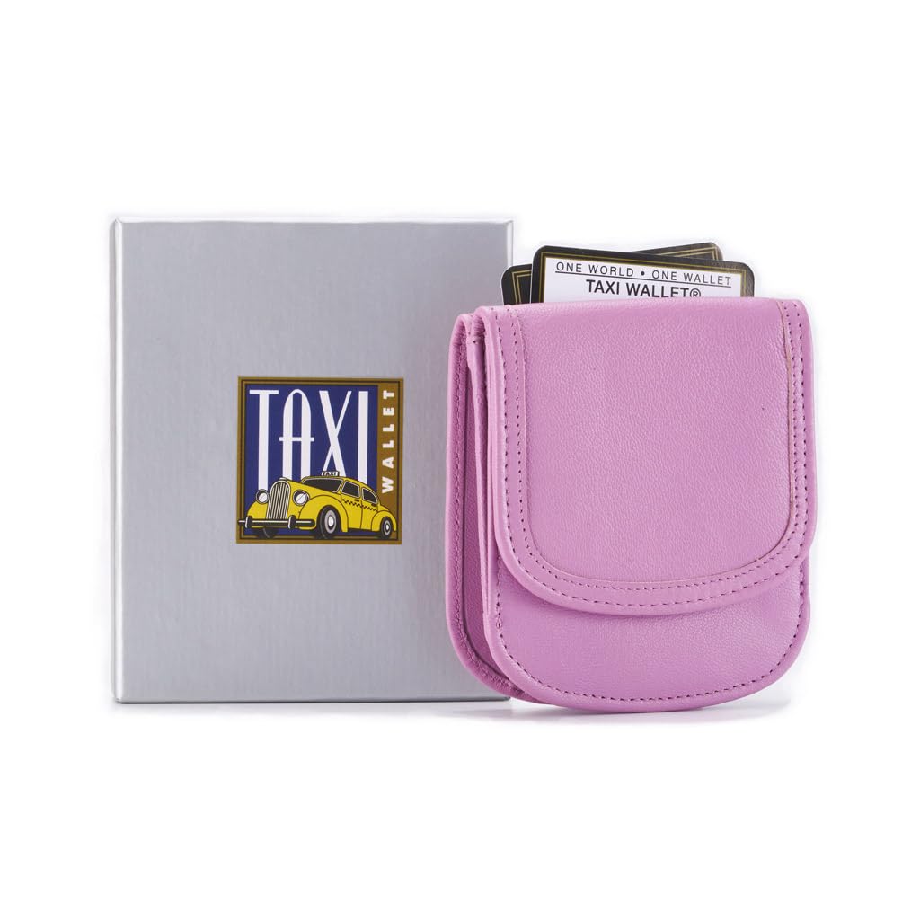 Taxi Wallet® TW03-SOFT LAVENDER - Slim Leather Front Pocket Wallet for Men & Women - Holds Credit Cards, Cash, Coins & ID - Compact RFID Blocking Bifold Wallet - Perfect for Travel, Work & Everyday Use