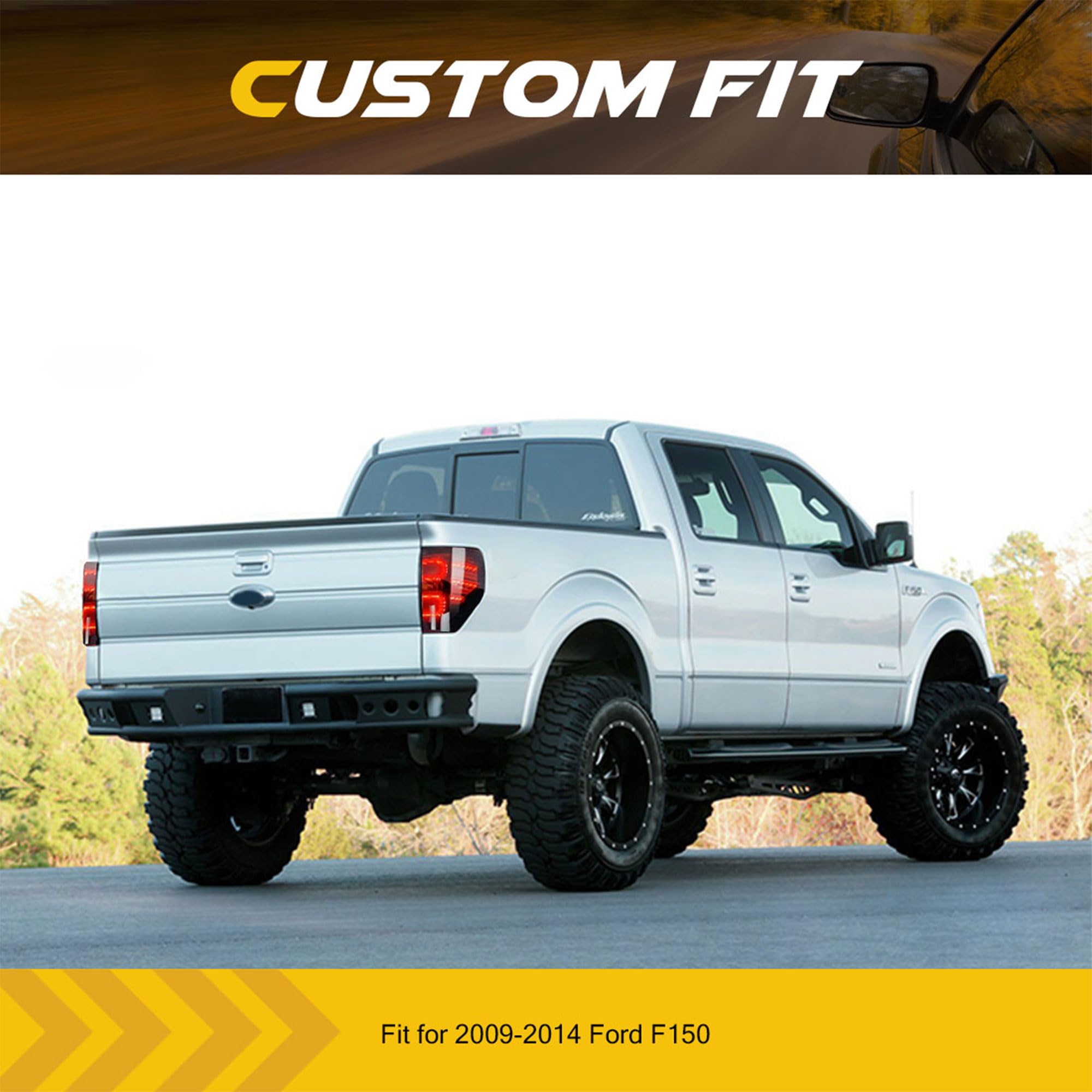 **2009-2014 Ford F150 LED Tail Lights - Smoked Black, Plug & Play, DOT Approved - Upgrade for Enhanced Visibility & Style (Perfect for Night Driving & Custom Builds)**