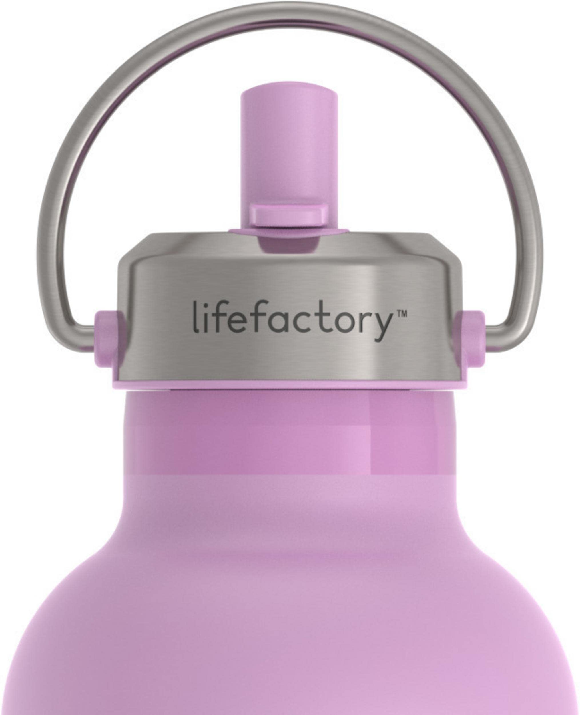 Lifefactory 32oz Stainless Steel Vacuum Insulated Water Bottle with Straw Lid - Leakproof BPA-Free Sports Drink Bottle for Gym, Hiking & Outdoor Activities - Pink