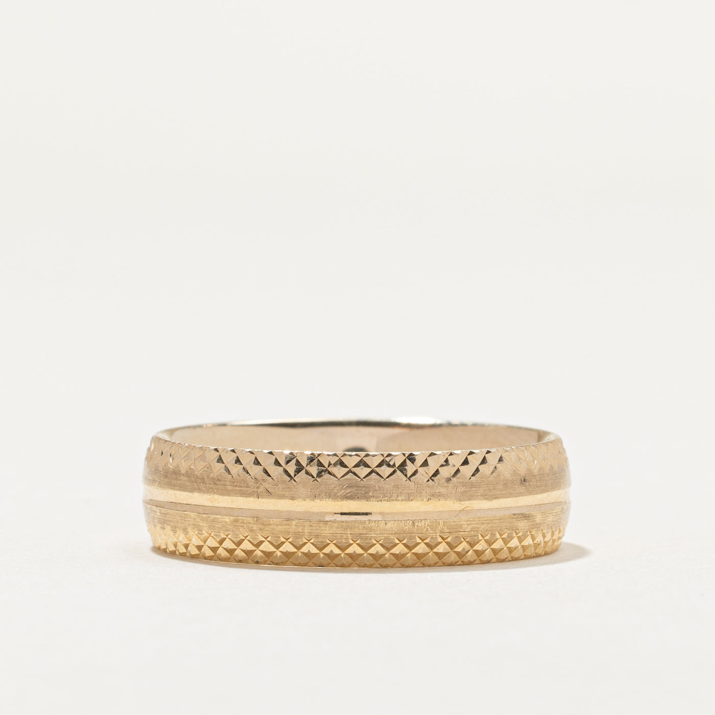 10K Yellow Gold Diamond Cut Wedding Band Ring for Women - 6.1mm Wide, Size 10 - Perfect for Engagement, Anniversary, and Special Occasion Gifts