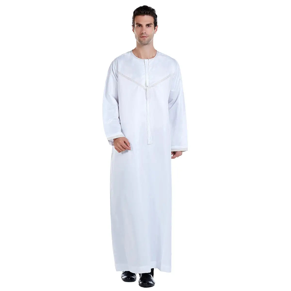 Premium White Thobe Robe for Men - Traditional Arab Middle Eastern Clothing - Perfect for Eid, Weddings & Special Occasions
