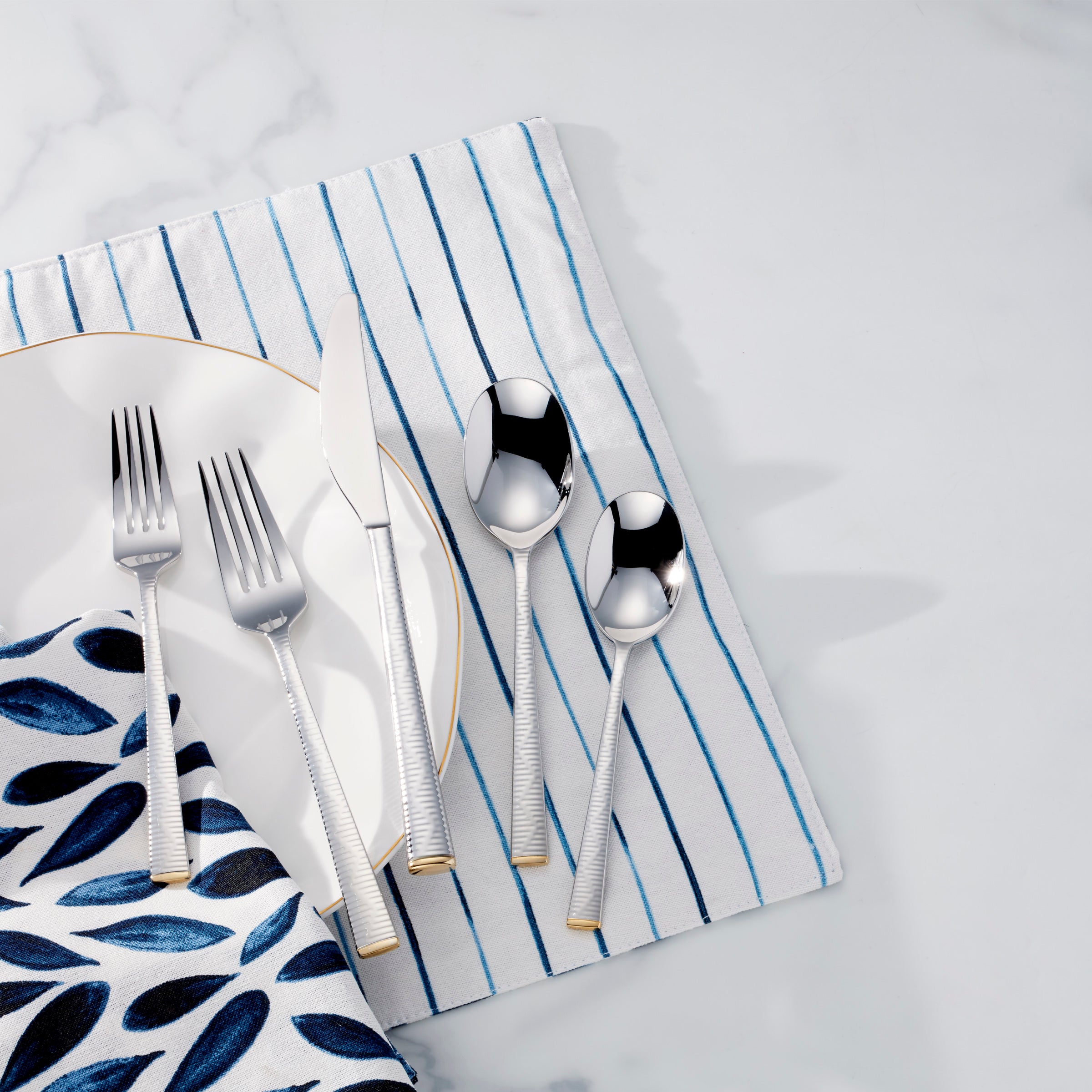 Premium Blue Bay 20-Piece Stainless Steel Flatware Set - Elegant Dining Utensils for Everyday Use, Dinner Parties & Wedding Gifts