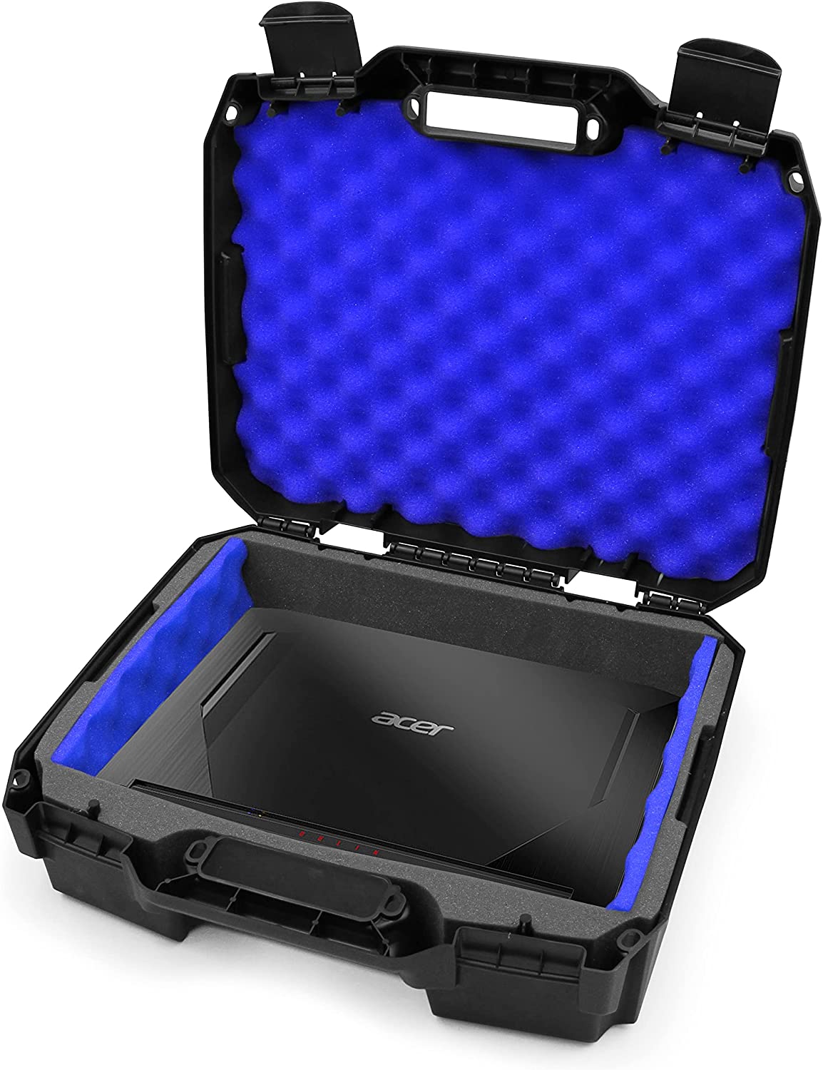 CASEMATIX 15.6 Inch Shockproof Laptop Case with Protective Foam Padding - Durable Hard Shell Travel Bag for 15