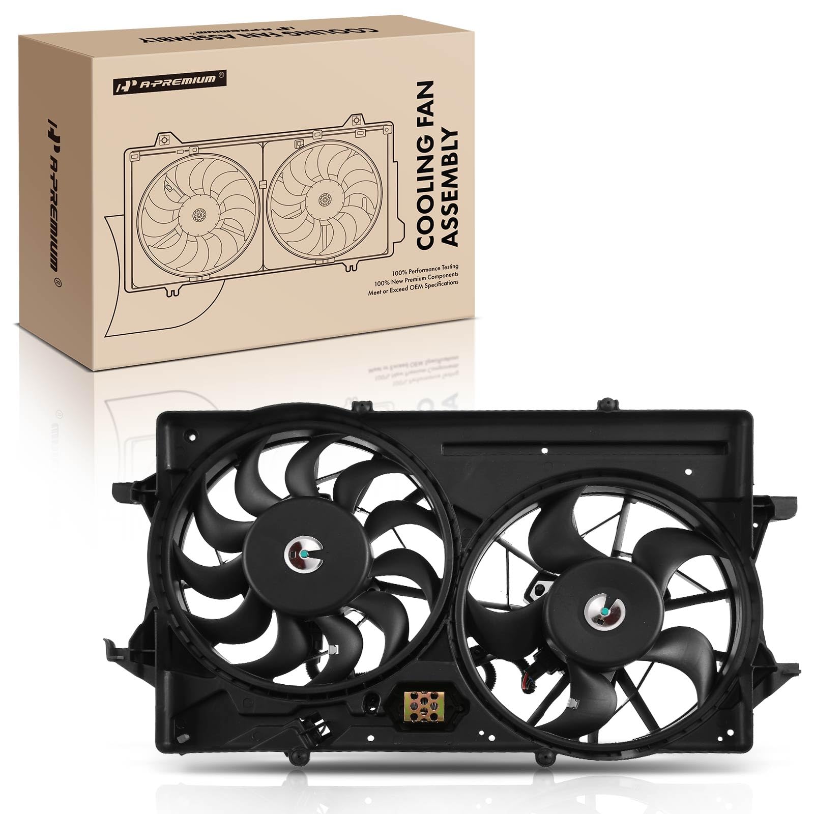Premium Engine Radiator Cooling Fan Assembly for Ford Focus 2000-2004 - Direct Replacement for CF15080 & YS4Z8C607AA - Perfect for Overheating Prevention & Engine Cooling in Hot Weather or Heavy Traffic