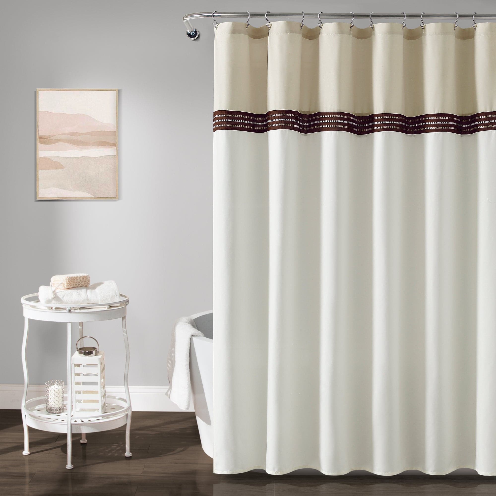 Terra Embroidery Shower Curtain - Waterproof Bathroom Decor with Elegant Floral Design for Modern Homes | Perfect for Bathrooms, Guest Suites & Spa Retreats