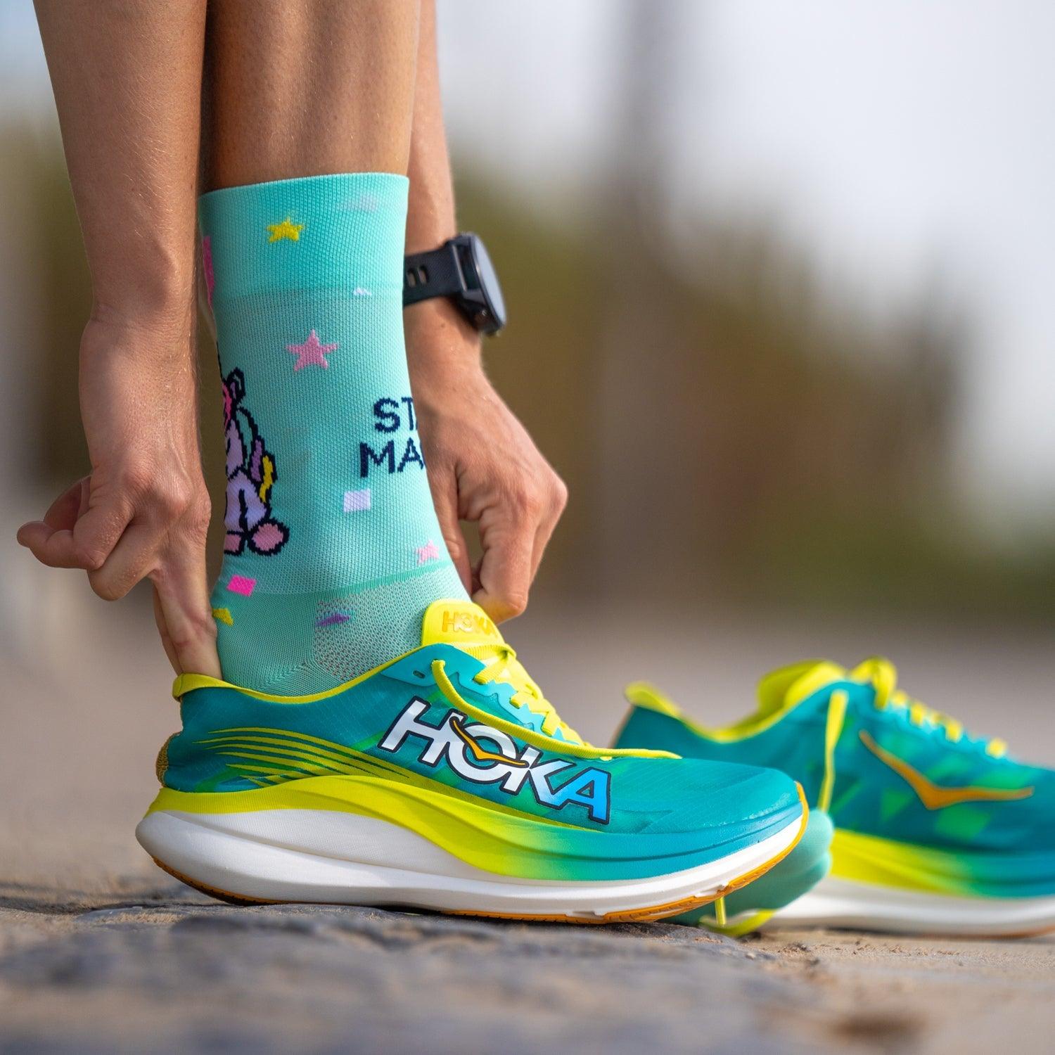 Stay Magic Running Socks by Sporcks - Breathable Cushioned Athletic Socks for Men & Women - Perfect for Marathon, Jogging & Gym Workouts
