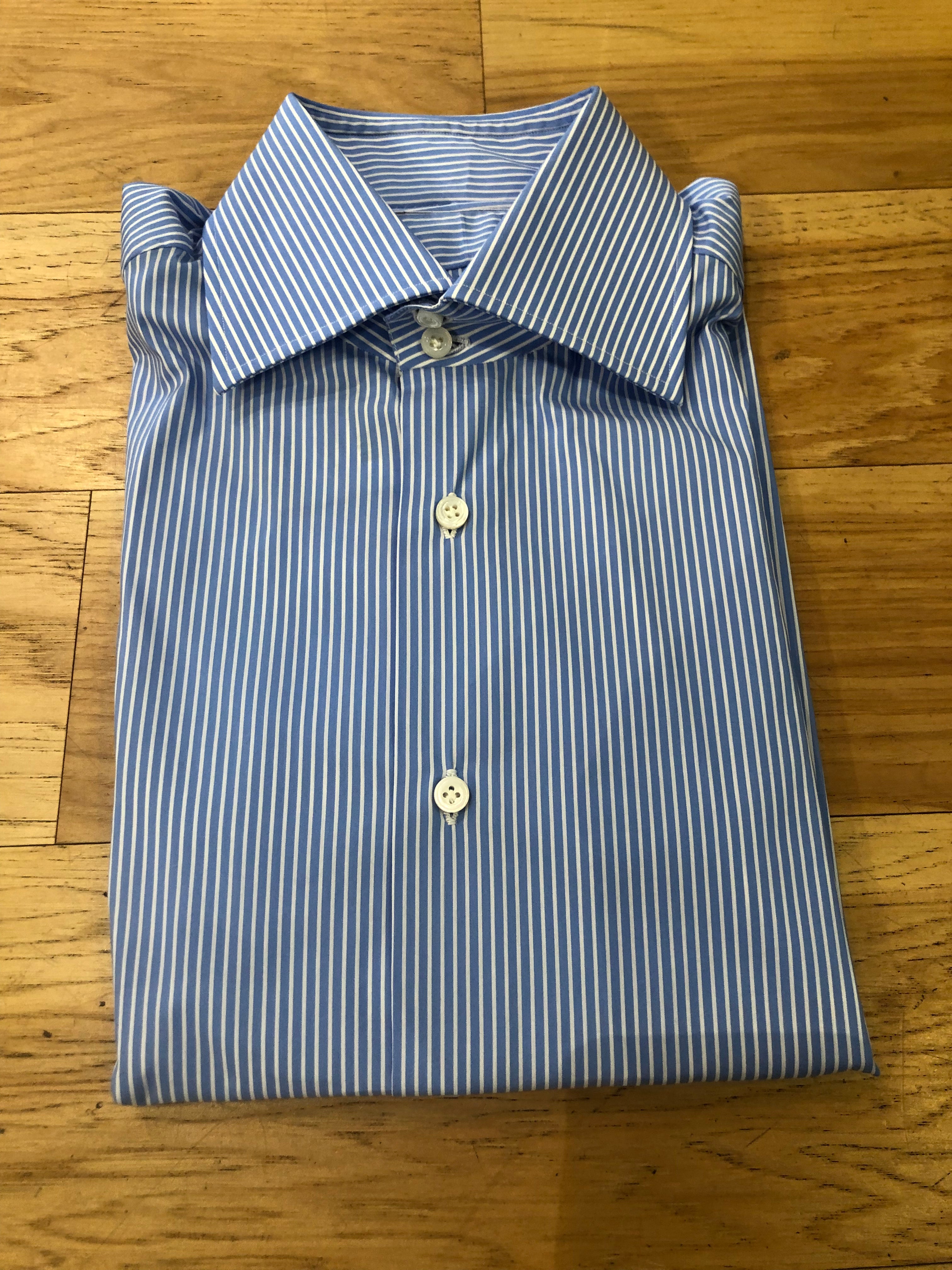Classic Blue and White Vertical Stripe Shirt for Men - Casual Button Down Shirt for Office, Date Night & Summer Outfits