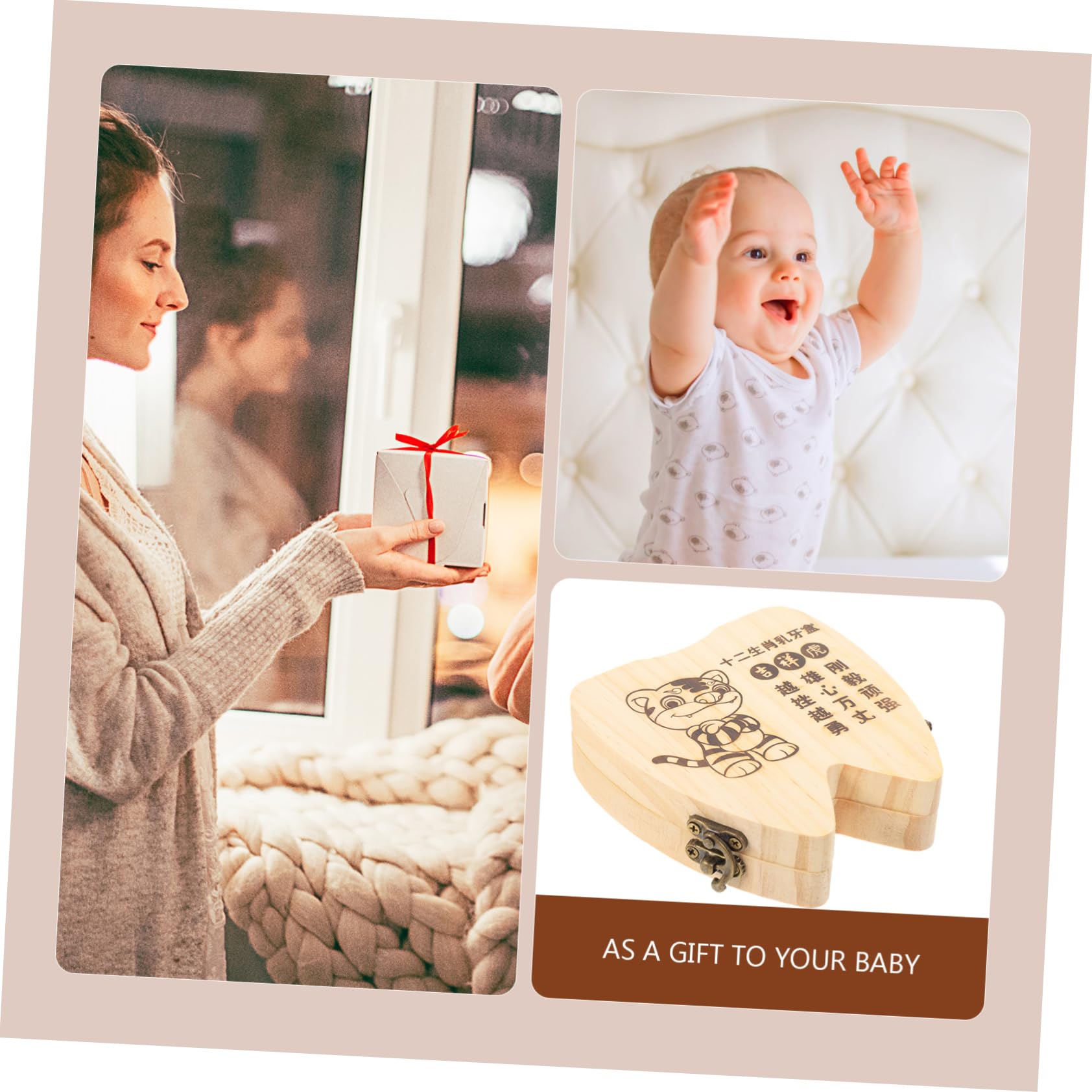 UPKOCH 2 Pack Kids Baby Teeth Keepsake Box - Wooden Memory Chest for First Tooth & Hair Storage | Perfect Baby Shower Gift & Milestone Organizer for Parents