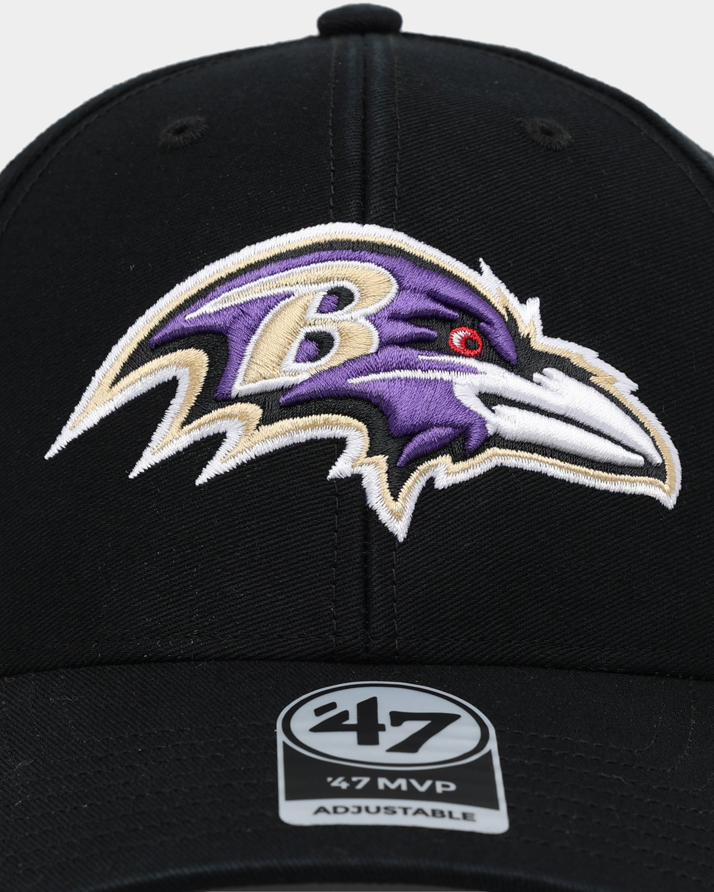47 Brand Baltimore Ravens MVP Strapback Black Adjustable Hat - Official NFL Team Logo Cap for Men & Women - Perfect for Football Games, Tailgating & Fan Gear Collection