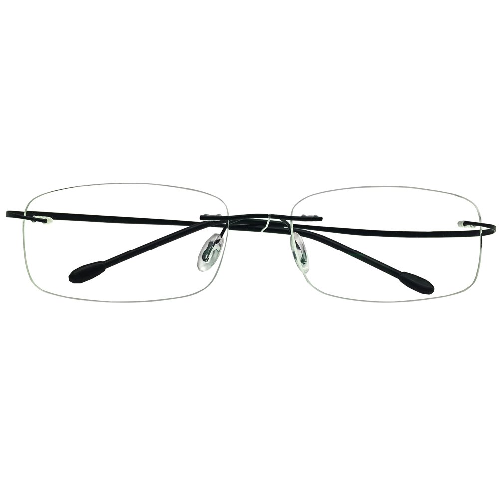 Rimless +1.50 Reading Glasses for Men & Women - Lightweight Black Frame Computer Readers with Protective Case | Perfect for Office Work, Screen Time & Daily Reading