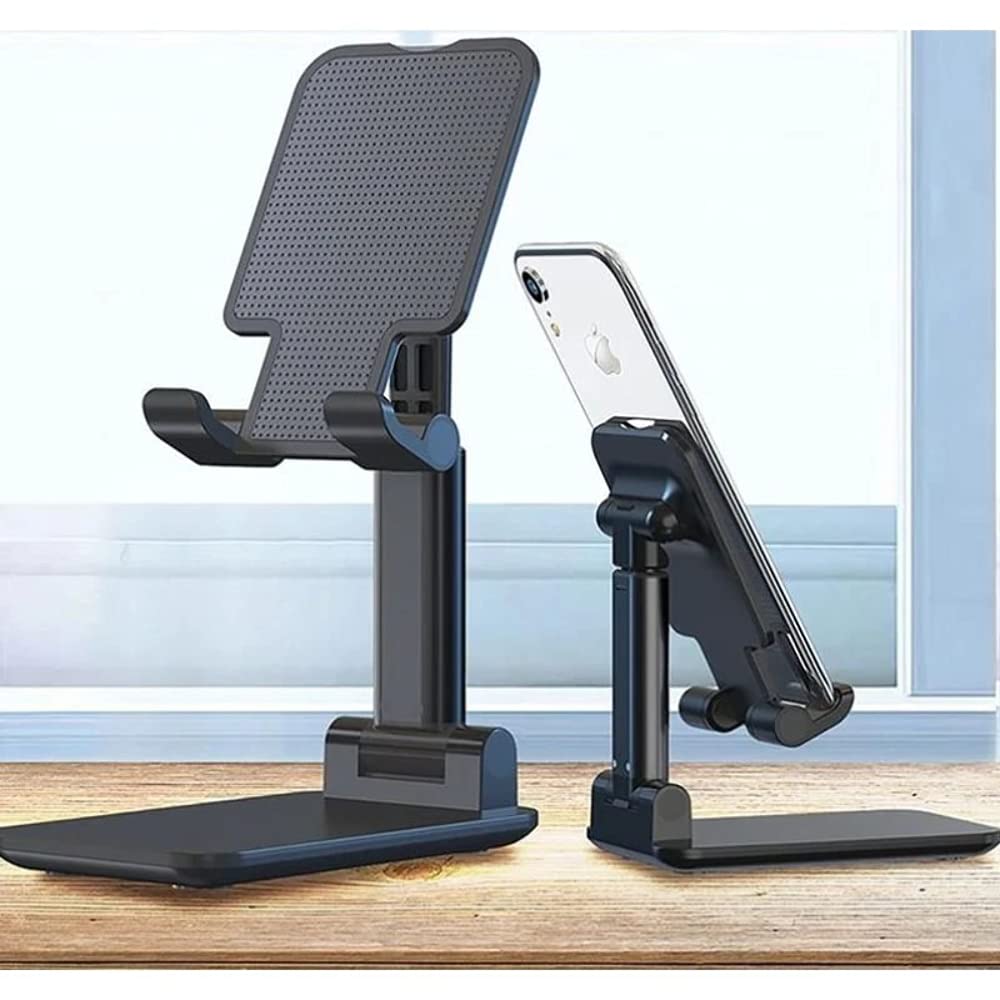 Premium Cell Phone Stand Holder - Adjustable & Sturdy Phone Dock for Desk, Compatible with iPhone, Samsung, Google Pixel - Perfect for Home Office, Video Calls, and Hands-Free Viewing (White)