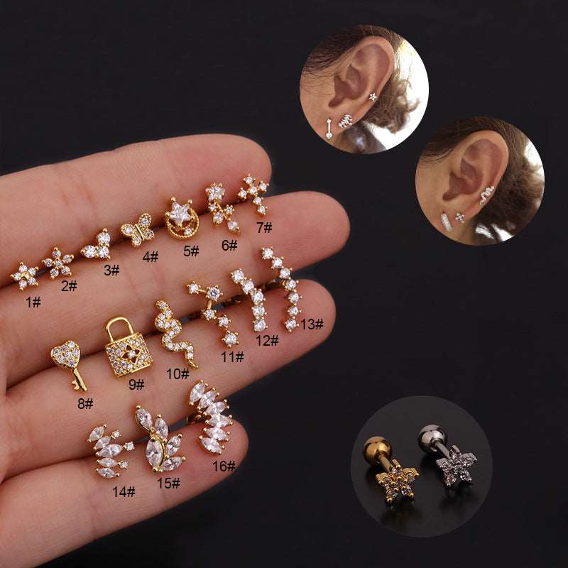 16G Cartilage Tiny Stud Earrings - Dainty Flower Stud Earrings for Women | Perfect for Daily Wear, Parties & Gifts | HSPJ256