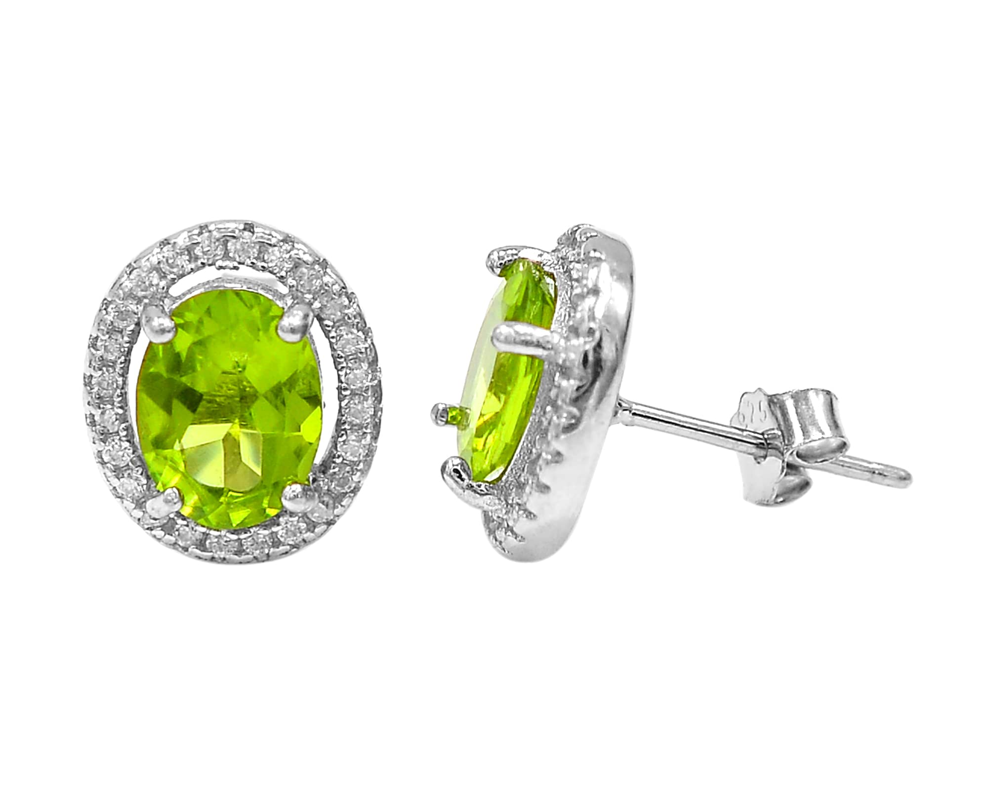 Natural Green Peridot Jewelry Set - 925 Sterling Silver Ring, Earrings & Pendant | August Birthstone Gift for Women, Girlfriend | Perfect for Christmas, Birthday & Anniversary Gifts
