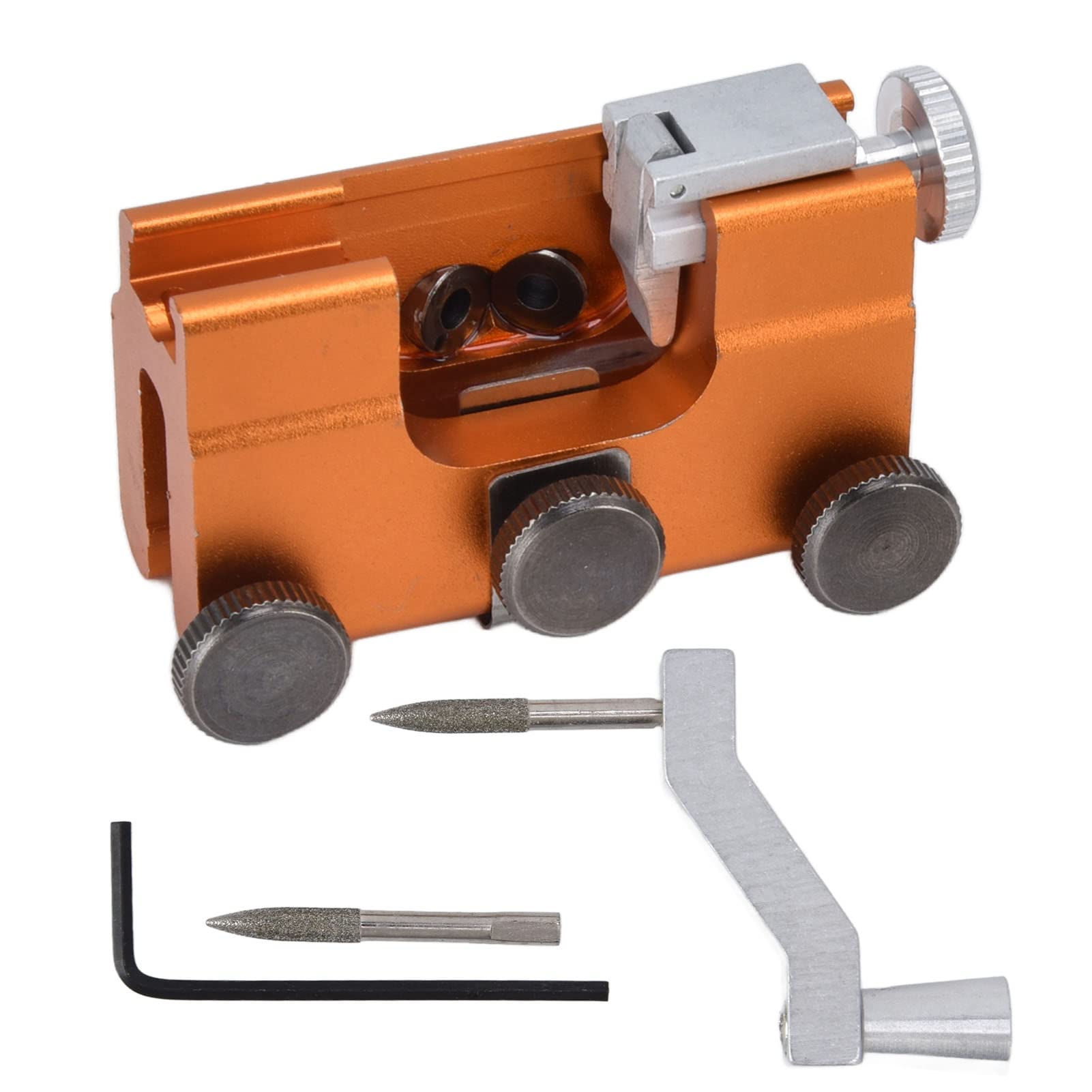Portable Hand Crank Chainsaw Sharpener - Professional Chainsaw Sharpening Jig for Lumberjacks & Garden Workers | Perfect for Outdoor Maintenance, Wood Cutting & Landscaping Tools