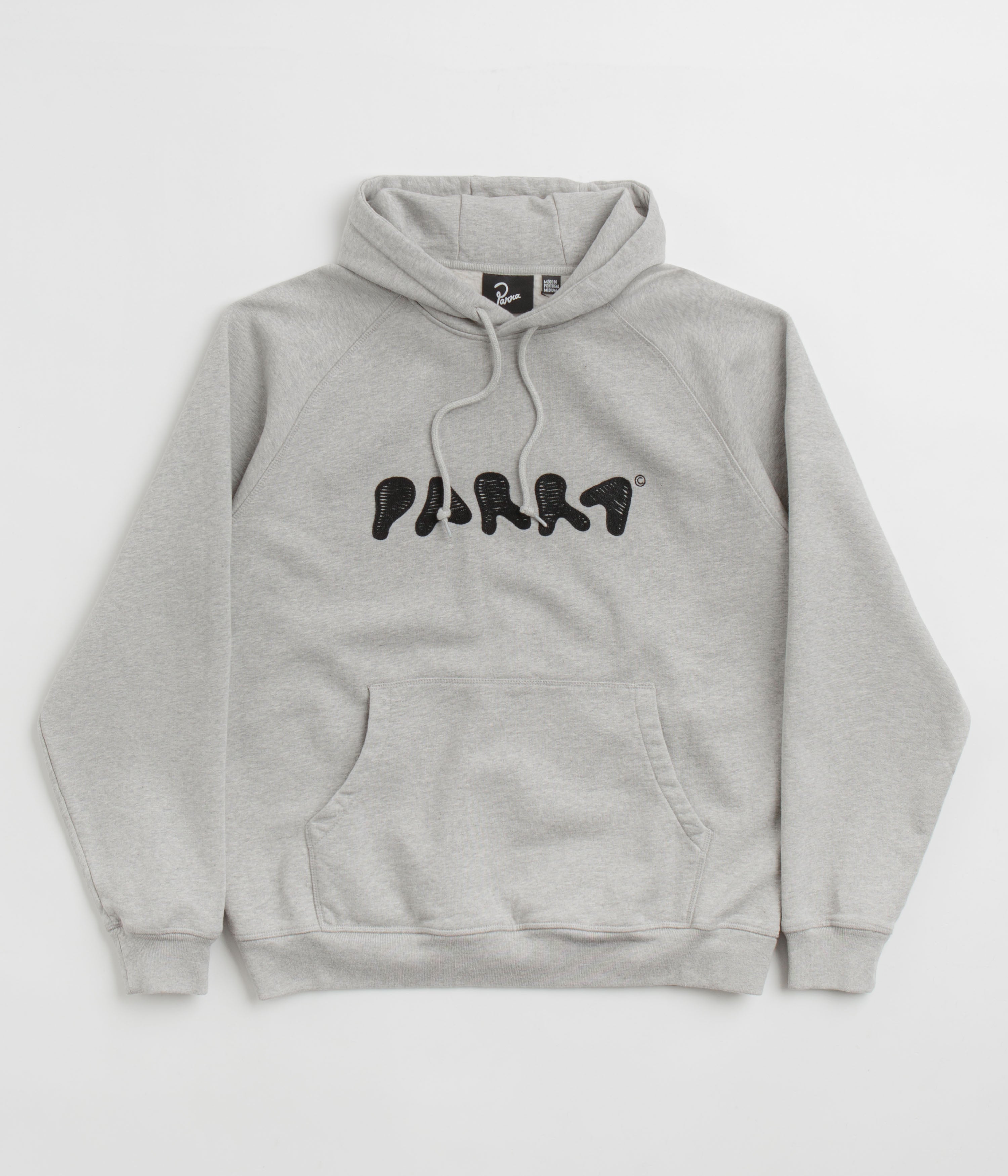 Parra Blob Logo Hoodie for Men & Women - Soft Heather Grey Pullover Sweatshirt - Casual Streetwear for Everyday Wear & Urban Fashion