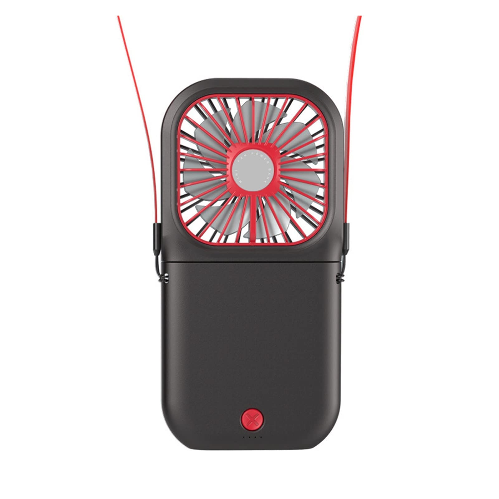Portable USB Rechargeable Handheld Fan - Mini Personal Neck Hanging Fan with Powerful Airflow, Foldable Design & Silent Operation - Perfect for Office, Travel, Gym & Outdoor Activities (Color: Black)