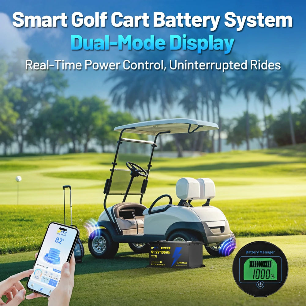 48V 105Ah Lithium Golf Cart Battery - Long Lasting Power for Golf Carts, Electric Vehicles & Off-Grid Applications | Fast Charging & Maintenance-Free Design