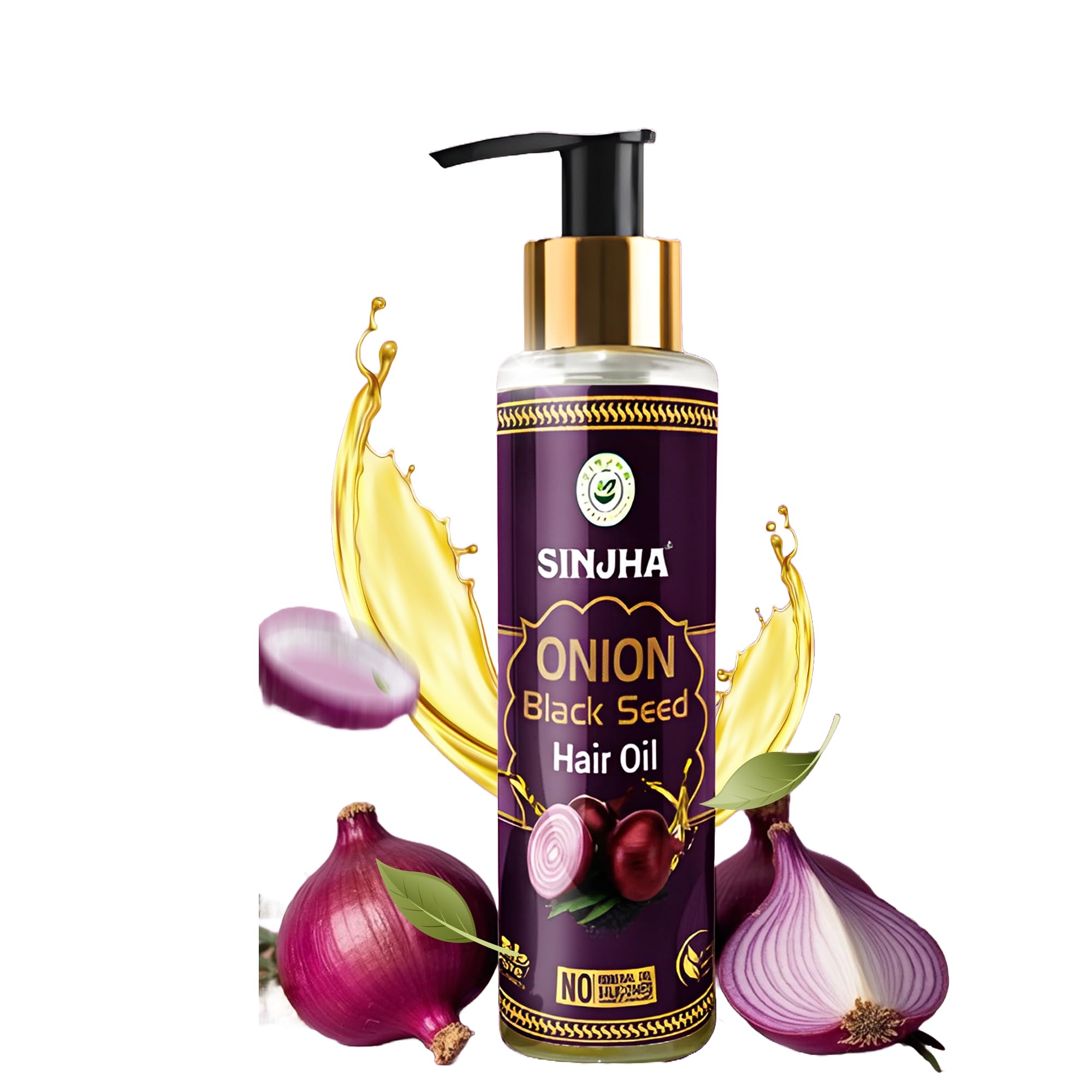 Sinjha Onion Black Seed Hair Oil 100ml - Natural Hair Growth Treatment for Thinning Hair & Hair Loss Control | Perfect for Daily Scalp Massage & Damaged Hair Repair