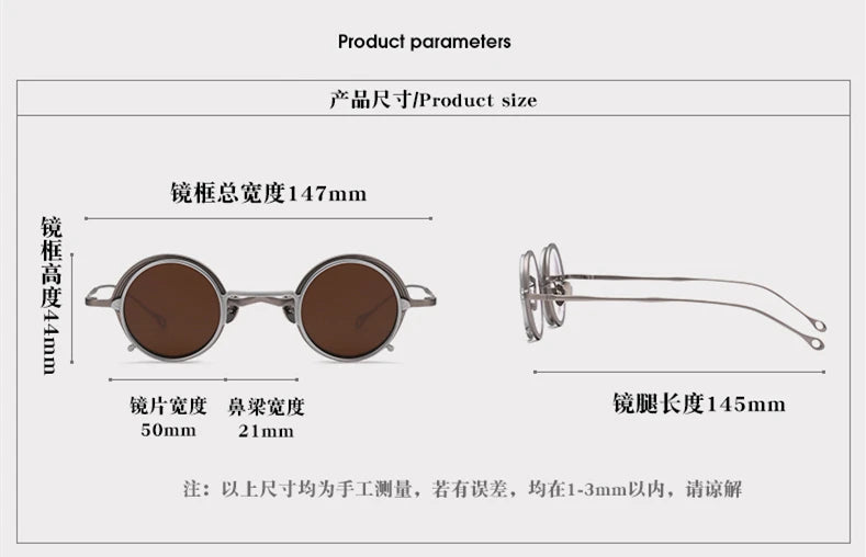 Stylish Unisex Black Titanium Round Eyeglasses with Clip-On Sunglasses - Perfect for Outdoor Activities, Driving & Fashion Accessories