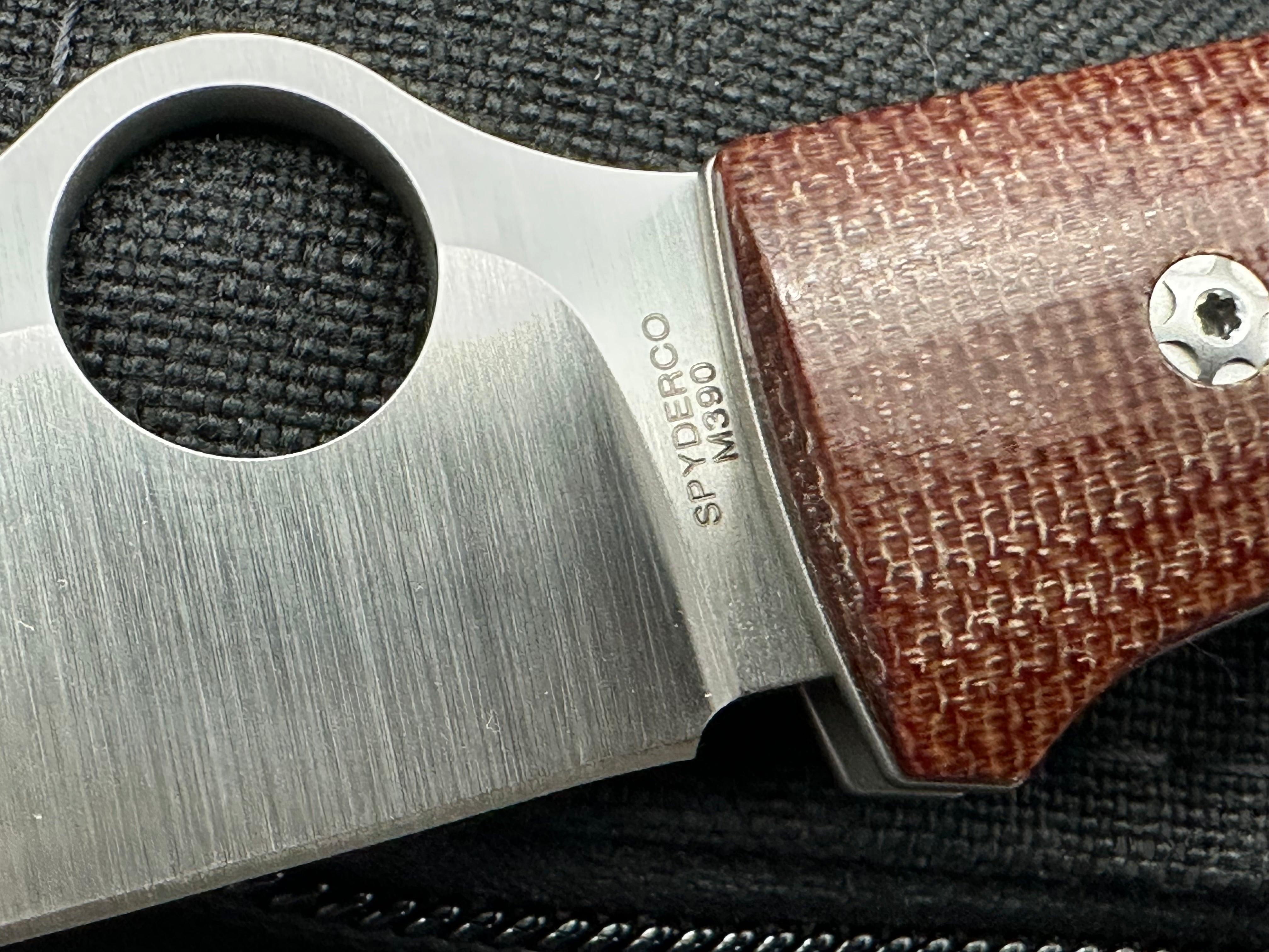 Spyderco SpyOpera Lockback Folding Knife with Brown Canvas Micarta Handle - EDC, Outdoor, Camping & Survival Tool