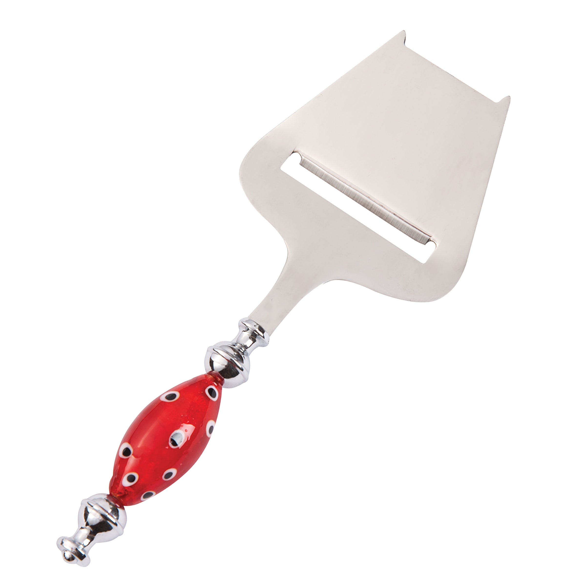 Premium C&F Home Stainless Steel Cheese Slicer with Red Handle - Perfect for Kitchen, Party Platters & Charcuterie Boards