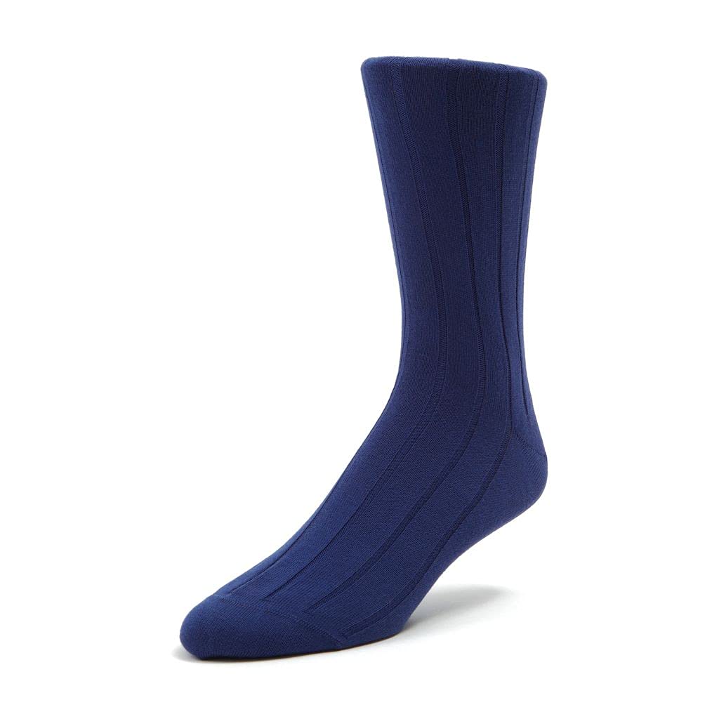 Premium Bresciani Mid-Calf Pima Cotton Dress Socks for Men - Italian Luxury Socks for Business, Office & Formal Occasions - Comfortable & Breathable Dresswear Accessories