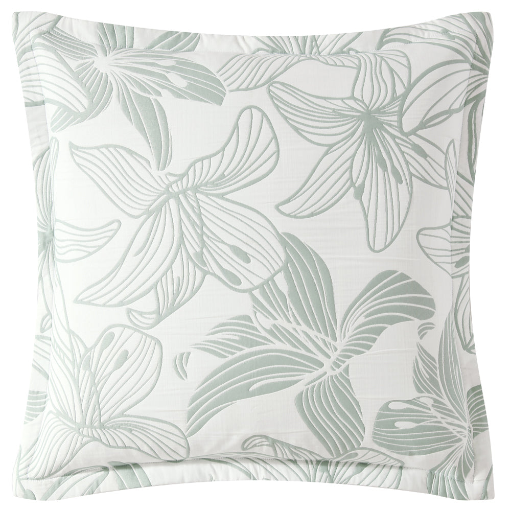 Grace Sage European Pillowcase - 100% Cotton Luxury Bedding, 26x26 Inches, Soft & Breathable - Perfect for Home Decor, Master Bedroom, and Guest Room Comfort