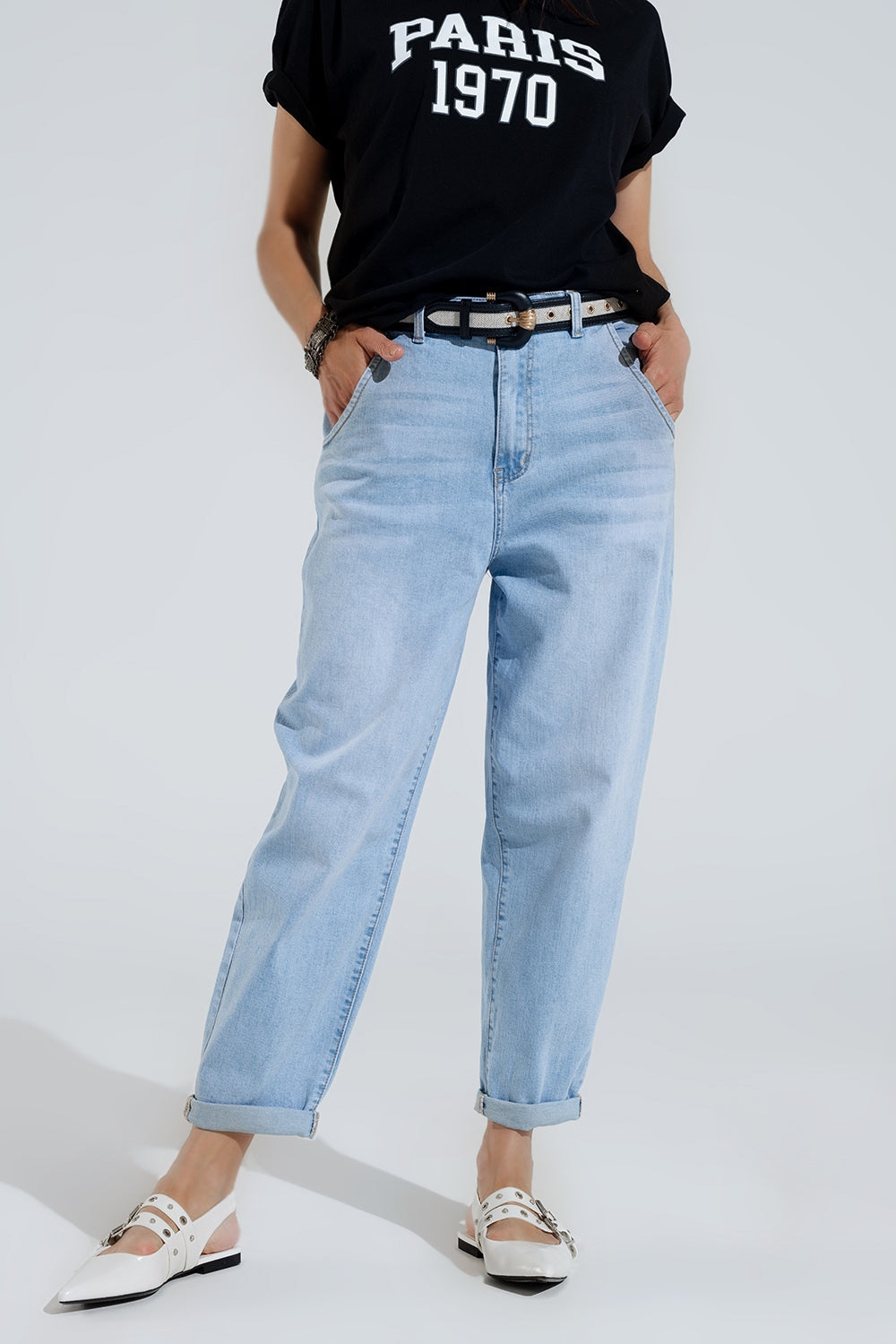 Women's High Waist Side Pocket Jeans - Comfortable Stretch Denim Pants for Casual Wear, Work & Everyday Outfits