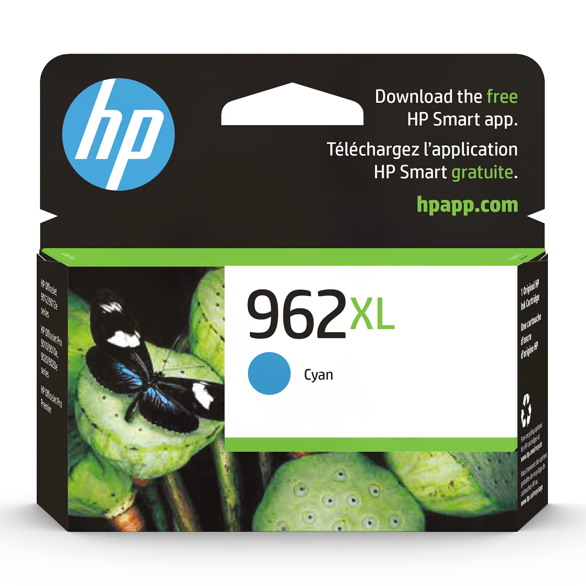 HP 962XL Cyan High Yield Ink Cartridge - Compatible with OfficeJet 9010/9020 Series (3JA00AN) - Perfect for Home Office Printing, Documents & Photos