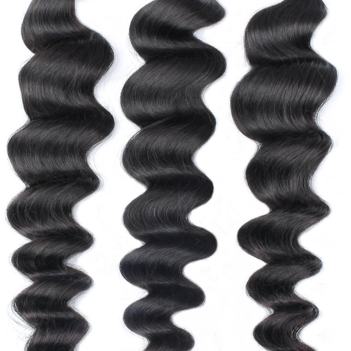 100% Human Hair Loose Wave Bundles for Extensions & Weaves | Natural Soft Wavy Hair for Styling & Volume | Perfect for Daily Wear, Parties & Special Occasions