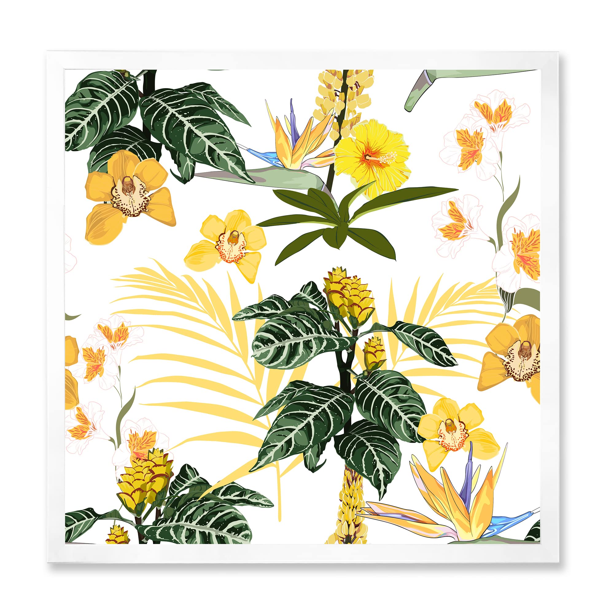 Modern Framed Wall Art with Beautiful Flower Patterns - Perfect for Living Room, Bedroom & Office Decor