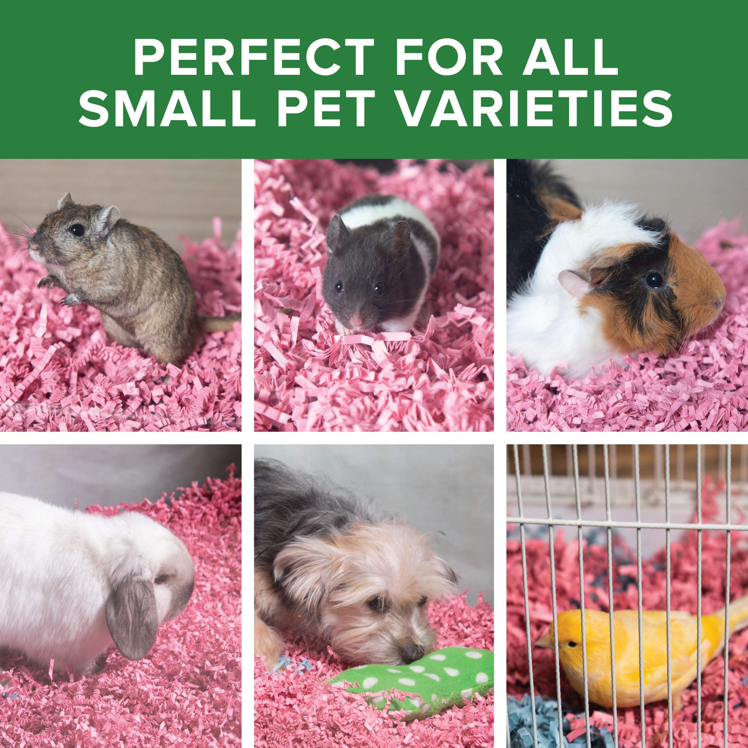 ECO BEDDING 99% Dust Free Paper Bedding for Small Pets & Birds - Pink, 60L | Safe & Soft Hamster, Guinea Pig, Rabbit Cage Liner | Perfect for Nesting, Burrowing & Odor Control