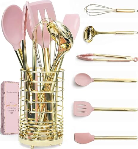 7 Piece Pink & Gold