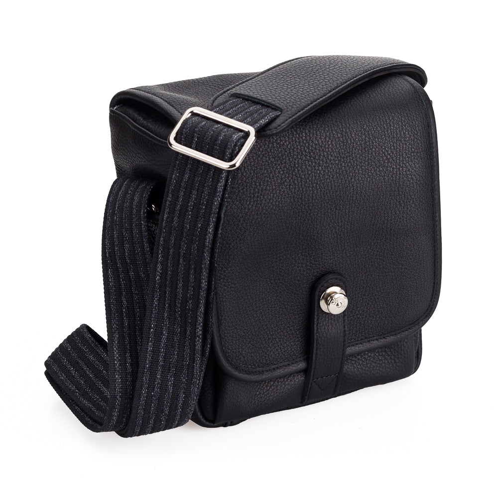 Oberwerth George Small Leather Camera Bag for DSLR & Mirrorless - Premium Black Leather Case for Photographers - Perfect for Travel, Street & Studio Photography