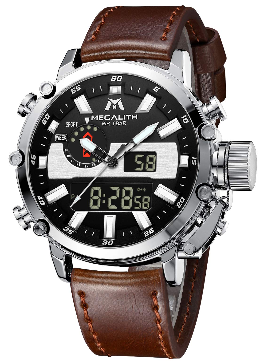 **MEGALITH Men's Military Tactical Watch - Big Face Digital Sport Watch with Date, Waterproof, Heavy Duty - Perfect for Outdoor, Hiking, Running & Gifts**