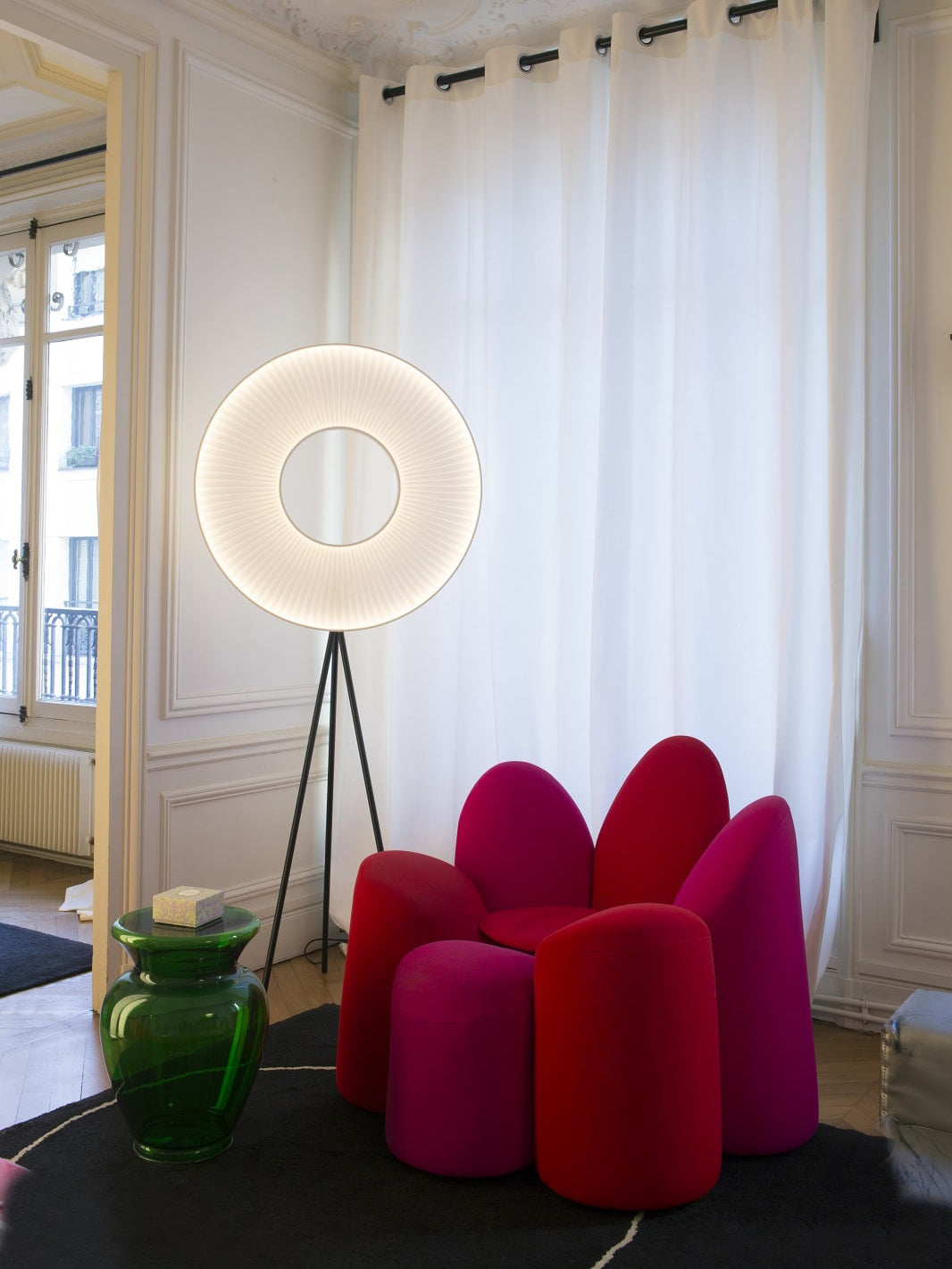 Modern Iris Floor Lamp with Adjustable Brightness & 3 Color Temperatures - Perfect for Living Room, Bedroom & Office Reading Light