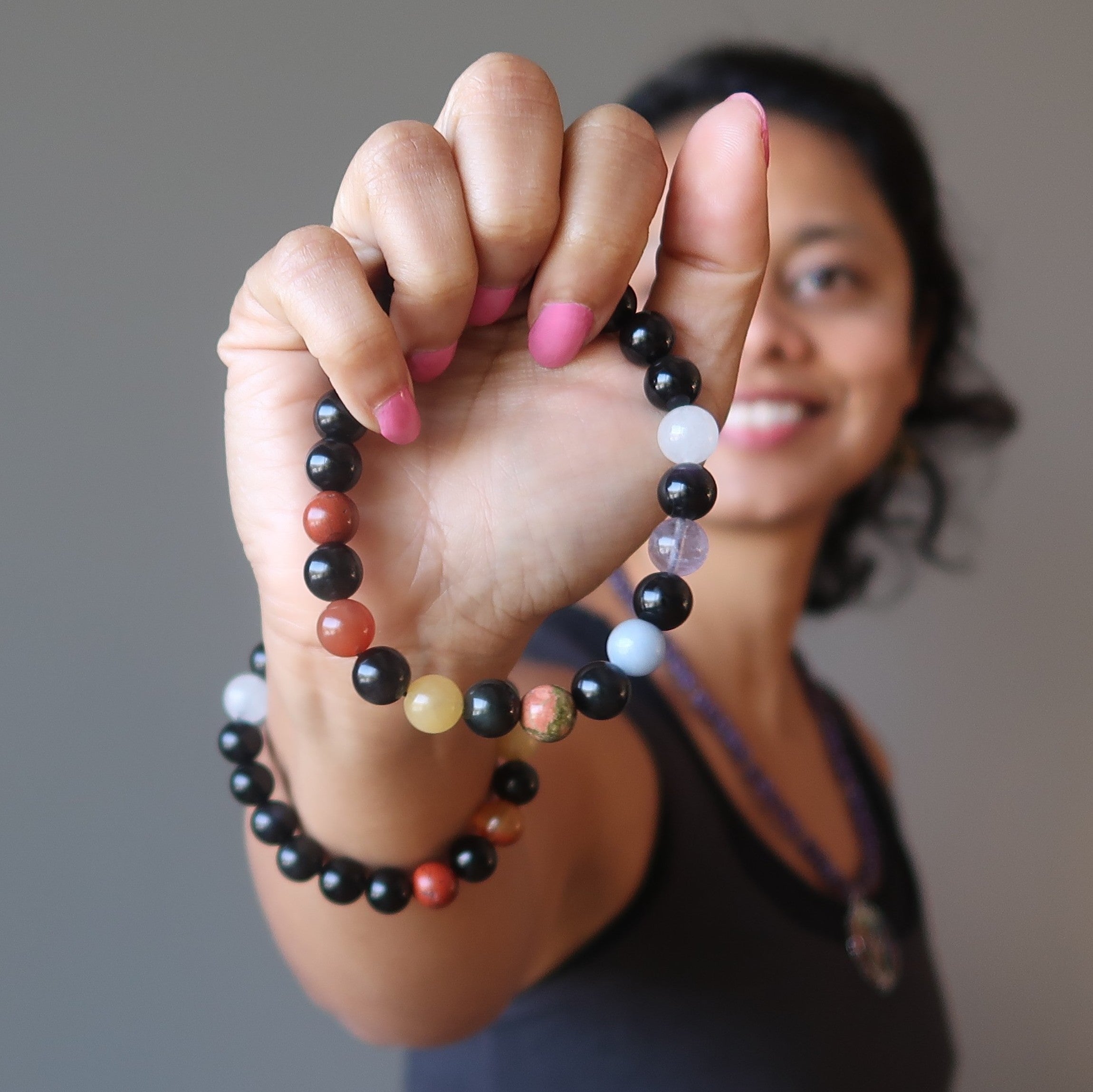 Rainbow Obsidian Chakra Bracelet for Protection & Healing - Spiritual Energy Balance & Stress Relief - Perfect for Meditation, Yoga & Daily Wear