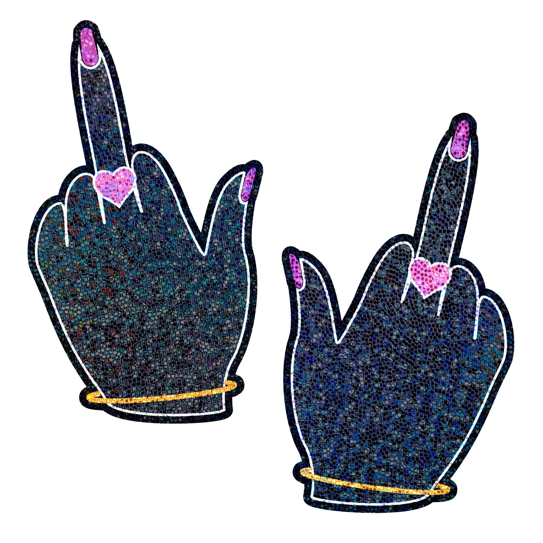 Funny Middle Finger Nipple Pasties - Edgy Pasties for Bachelorette Parties, Halloween & Burlesque Shows - Self-Adhesive Nipple Covers for Women