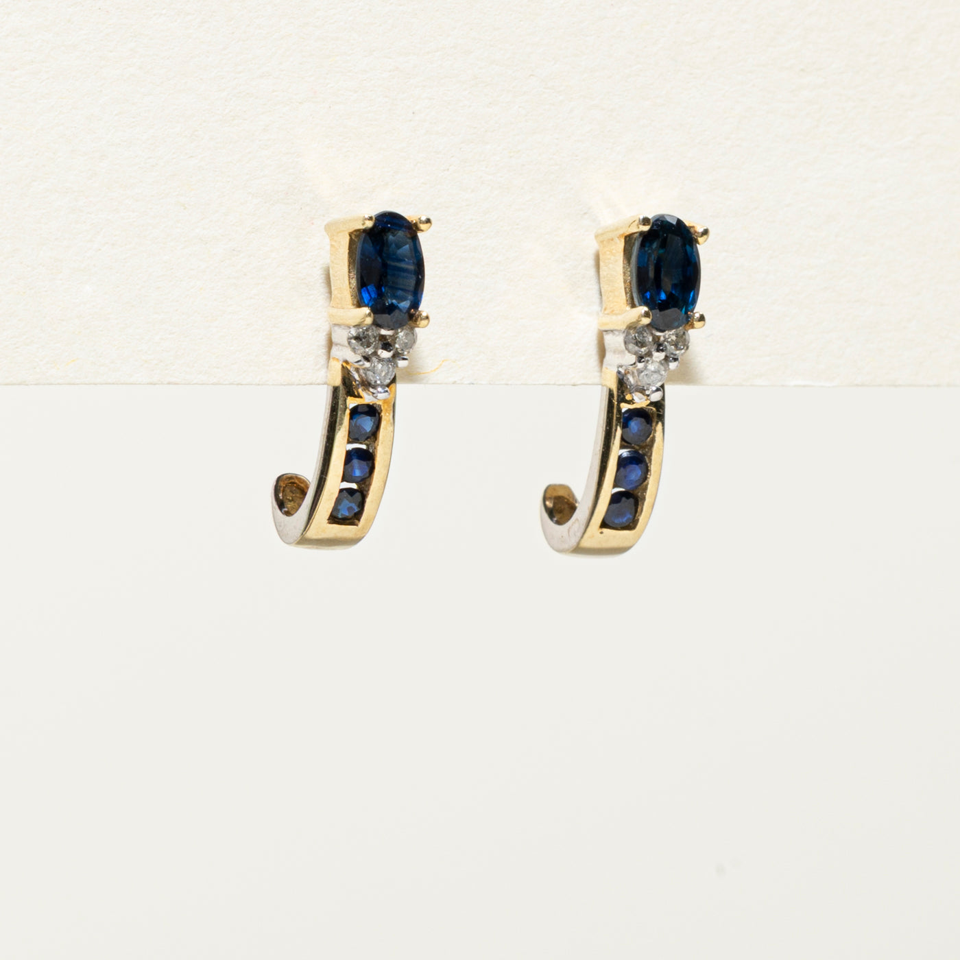 Exquisite 0.60ctw Sapphire & Diamond Stud Earrings with 0.06ctw Diamonds | Elegant Jewelry for Women | Perfect for Weddings, Anniversaries & Special Occasions