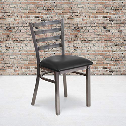 Black Vinyl Seat/Clear Coated Metal Frame