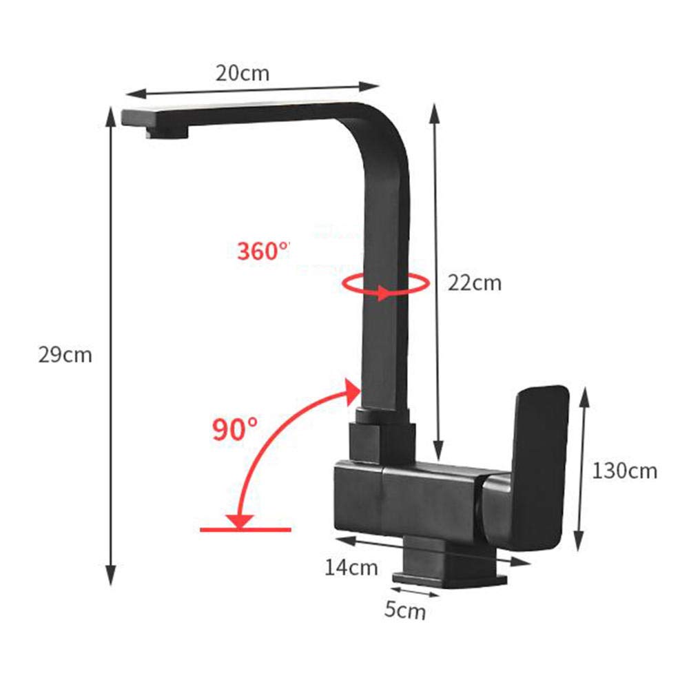 Brass Black Kitchen Sink Mixer Tap with Hot & Cold Water Modes - 360° Swivel Folding Design, Water-Saving Bubbler for Modern Homes - Perfect for Small Kitchens, Apartments & RVs