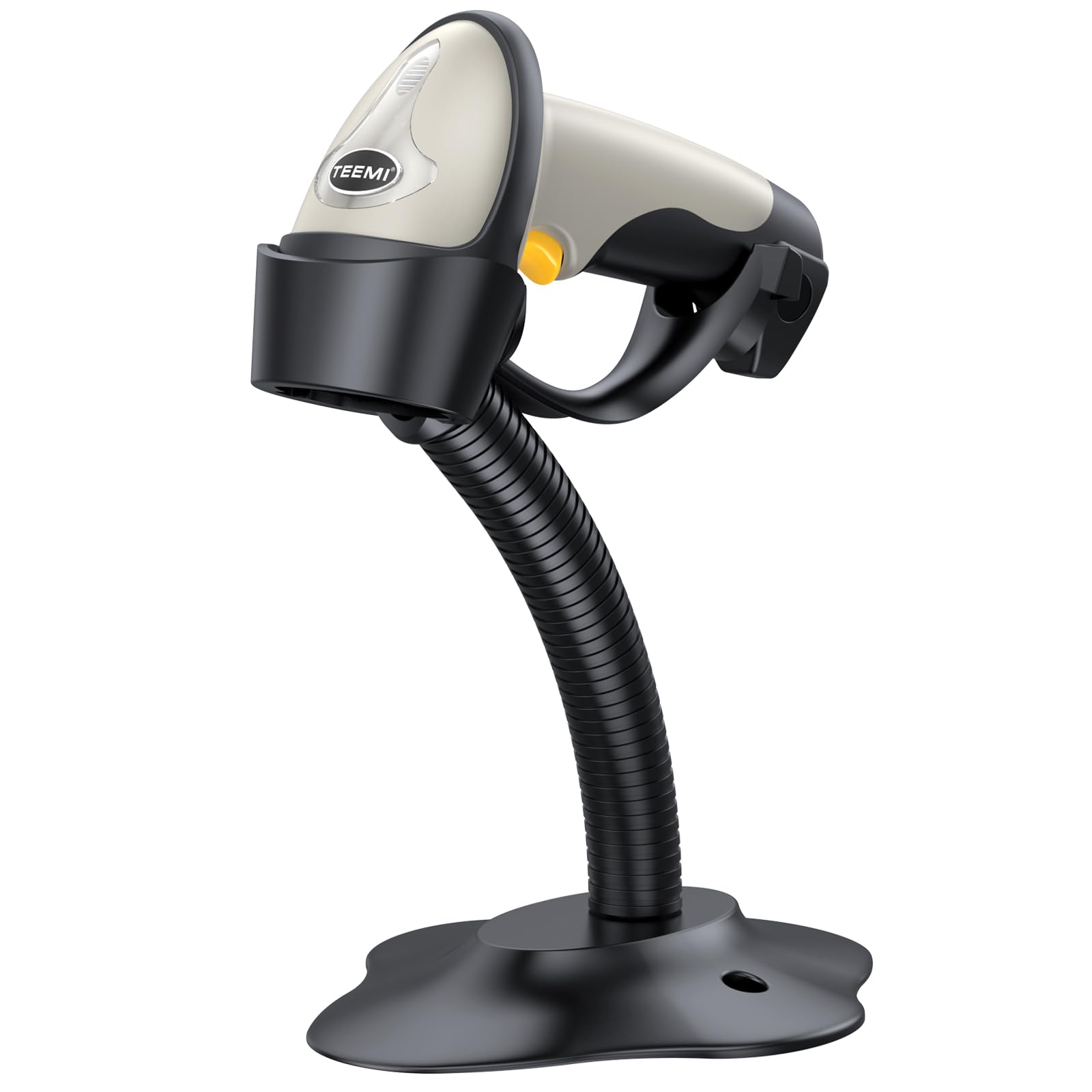 TEEMI Wireless Bluetooth Barcode Scanner - 1D Laser Handheld Reader Compatible with iPhone, iPad, Android Tablet, PC, Mac OS X, Windows 10 & iOS 14 - Includes Stand for Retail, Warehouse & Inventory Management