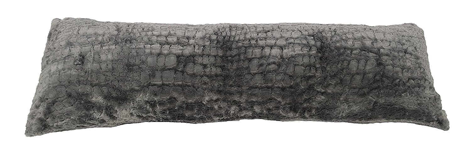 Pillowtex Plush Body Pillow 20x60 Inches - Ultra Soft Grey Hugging Pillow for Adults, Back & Side Sleepers - Perfect for Bed, Couch, Travel & Pregnancy Support
