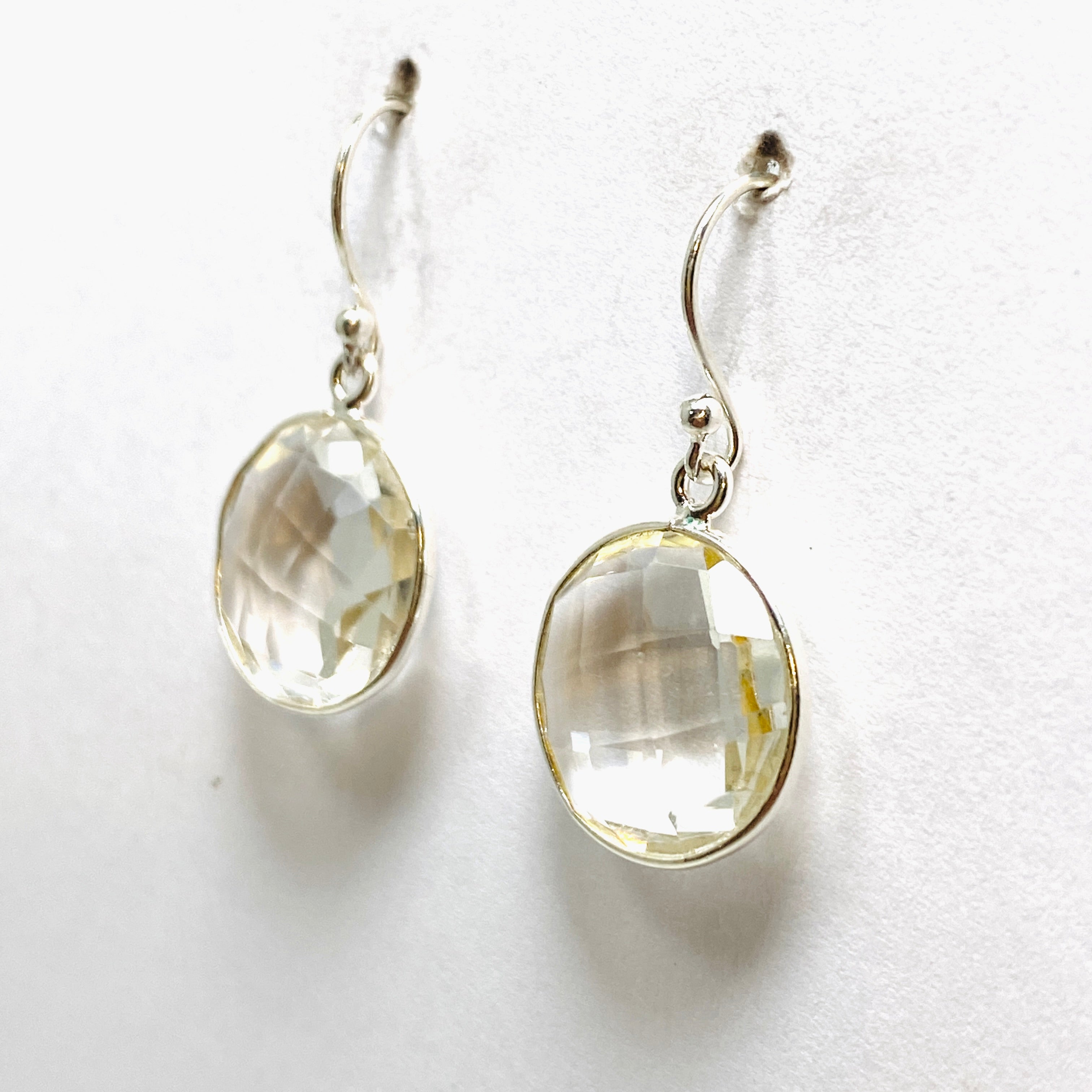 Clear Quartz Round Checkerboard Faceted Earrings for Women | Dainty Crystal Stud Earrings | Perfect for Everyday Wear & Special Occasions