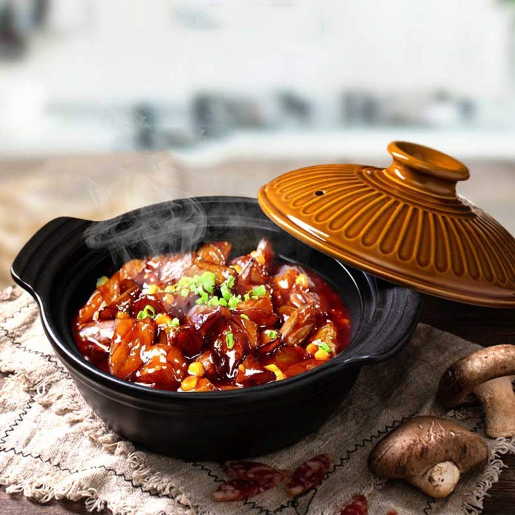 Ceramic Casserole Dish for Gas Stove - 1500ML & 800ML Soup Pot, Oven-Safe Cookware for Kitchen Cooking | Perfect for Stews, Soups, and Family Meals