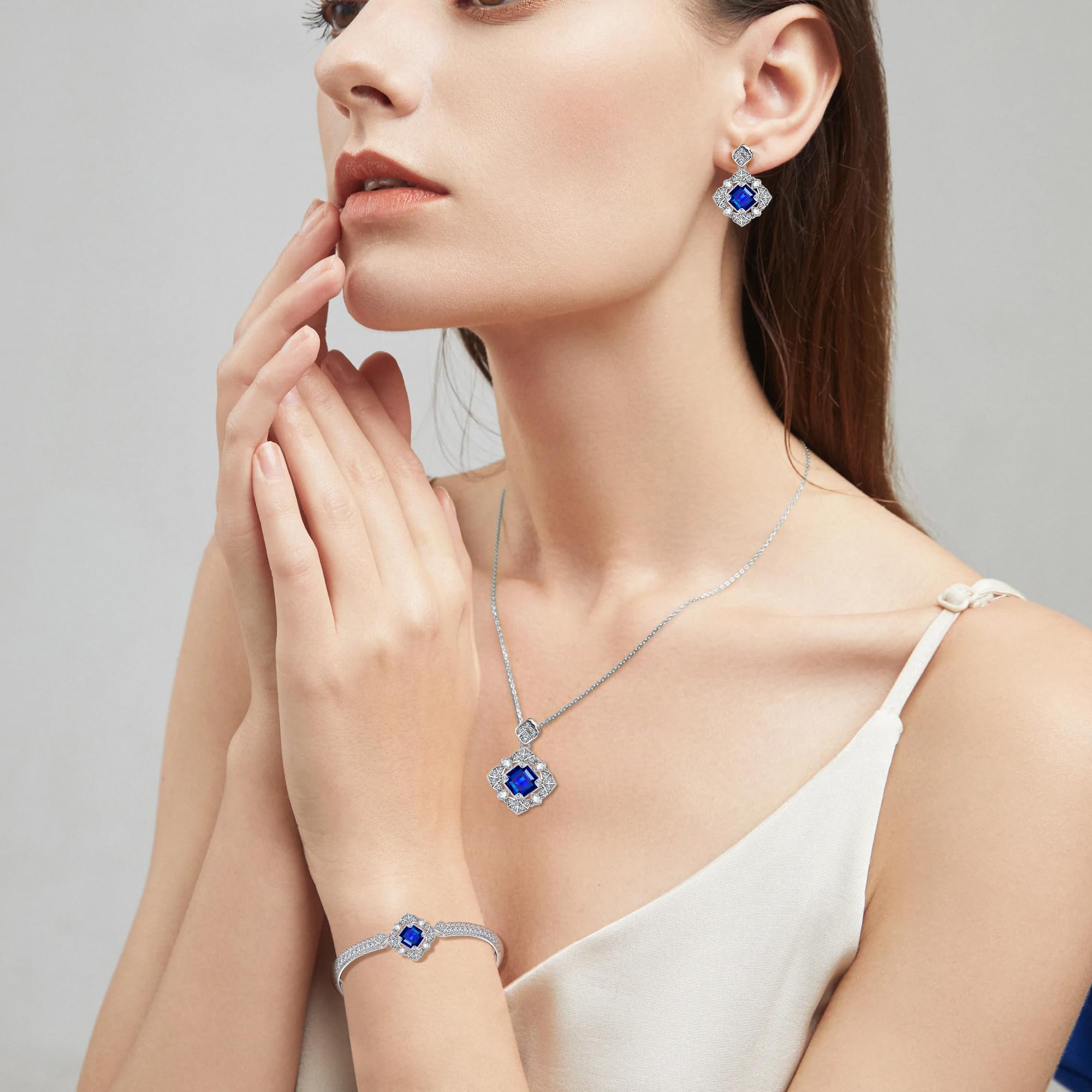 Blissful Angel Women's Jewelry Set - Crystal Bracelet, Necklace & Earrings for Wife, Girlfriend, Mother | Elegant Gift for Special Occasions, Anniversaries, Birthdays & Valentine's Day