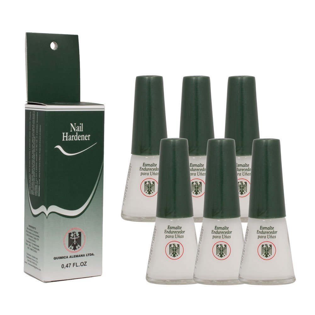 6 Bottles Quimica Alemana Nail Hardener & Strengthener - 0.47 oz Nail Polish Treatment for Stronger Nails | At-Home Manicure & Nail Care Solution